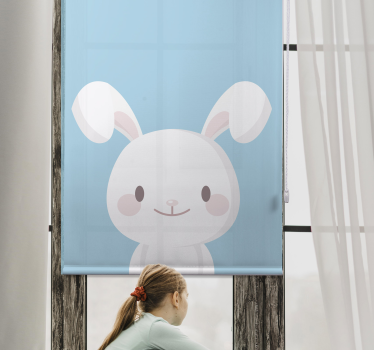 Cortina de rolo nórdica coelho branco - TenStickers