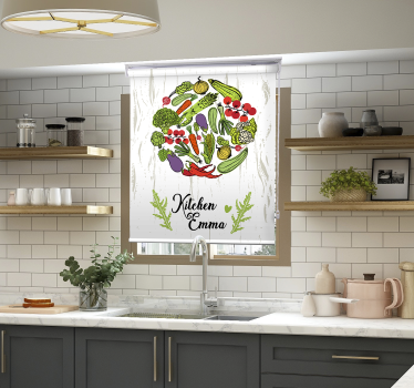 Cozinha com vegetais personalizados estores - TenStickers