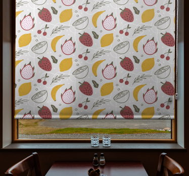 Desenha cortina de rolo padrão de frutas e vegetais - TenStickers