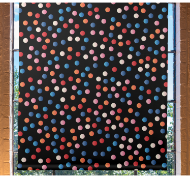 estor da sala de jantar com pontos rosa, azul, laranja e vermelho - TenStickers