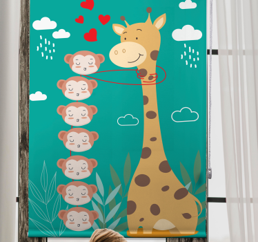 Estore de rolo animais variados amor de macaco girafa - TenStickers