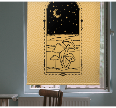 Estore de rolo animais variados cena de cogumelo ao luar - TenStickers