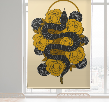Estore de rolo animais variados cobra entre flores - TenStickers