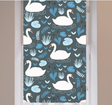 Estore de rolo animais variados e serenidade dos cisnes - TenStickers