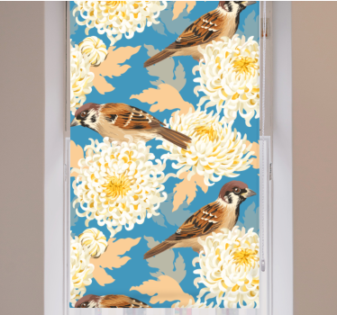 Estore de rolo animais variados flores coloridas e pardais - TenStickers