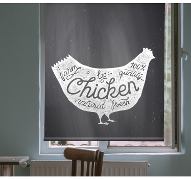 Estore de rolo para cozinha frango fresco da fazenda - TenStickers