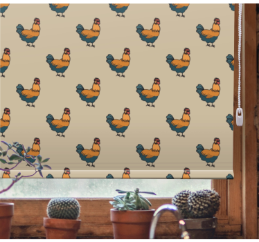 Estore de rolo animais variados padrão de galo encantador - TenStickers