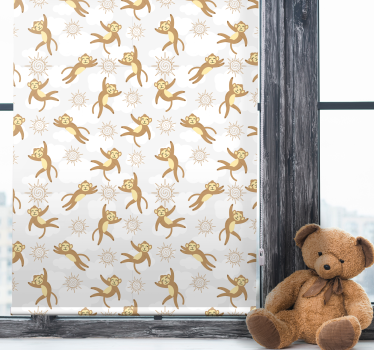 Estore de rolo animais variados padrão de sol de macaco - TenStickers
