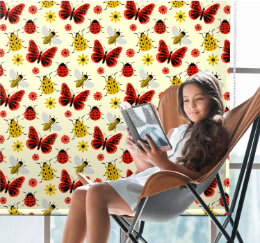 Estore de rolo borboleta abelhas coloridas - TenStickers