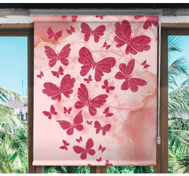 Estore de rolo borboleta arranjo de coração rosa - TenStickers