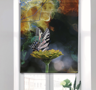 Estore de rolo borboleta composição floral borboleta - TenStickers