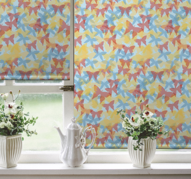 Estore de rolo borboleta laranja, amarelo e azul - TenStickers