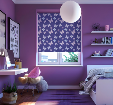 Estore de rolo borboleta fundo roxo - TenStickers