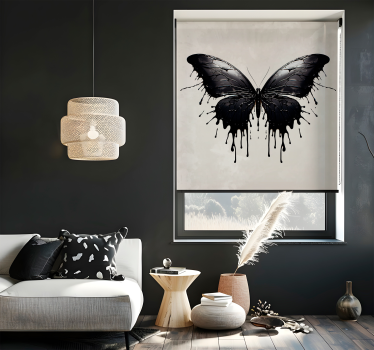 Estore de rolo borboleta grandes asas pretas - TenStickers