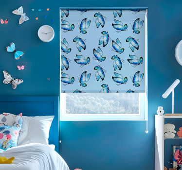 Estore de rolo borboleta tons de azul - TenStickers