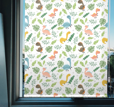 Estore de rolo dinossauros padrão tropical de dinossauro - TenStickers