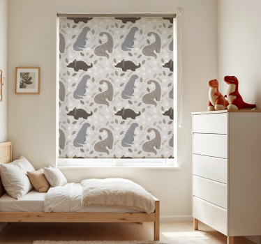 Estore de rolo dinossauros padrão cinza - TenStickers
