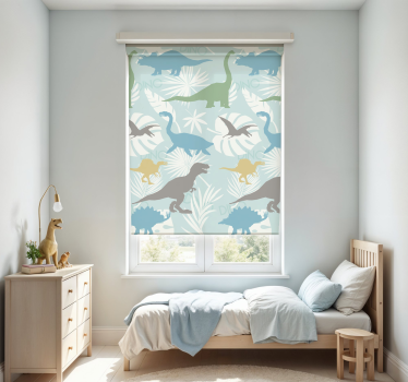 Estore de rolo dinossauros padrão de cores pastel - TenStickers