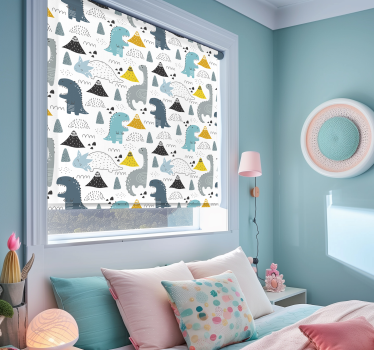 Estore de rolo de dinossauros padrão escandinavo - TenStickers