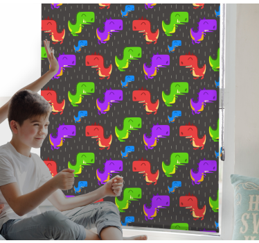 Estore de rolo dinossauros padrões pretos coloridos - TenStickers