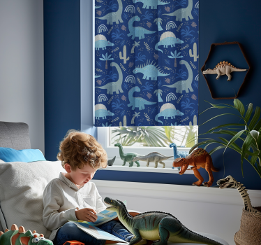 Estore de rolo de dinossauros tons de azul - TenStickers