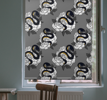Estore de rolo animais variados padrão de cobra e flor - TenStickers
