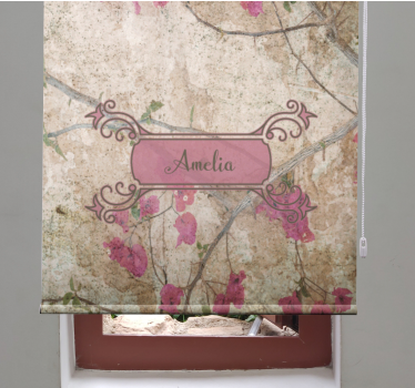 Estore de rolo florais elegância floral com nome - TenStickers