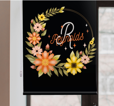 Estore de rolo flores e plantas inicial e nome elegante - TenStickers