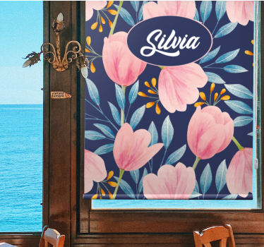 Estore de rolo flores e plantas design floral rosa - TenStickers