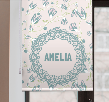 Estore de rolo juvenil nome com delicado motivo floral - TenStickers