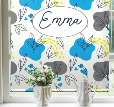 Estore de rolo flores e plantas nome floral personalizado - TenStickers