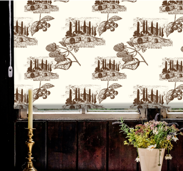 Estore de rolo vintage padrão elegante de videira - TenStickers