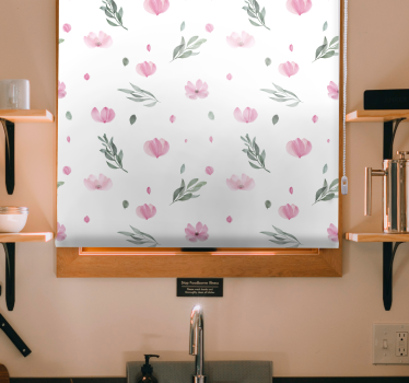 Estore de rolo para cozinha tema floral delicado - TenStickers
