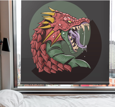 Estore de rolo frikis cabeça de dragão feroz - TenStickers