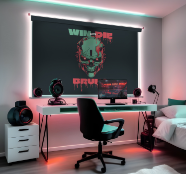 Estore de rolo frikis caveira cibernética com nome - TenStickers