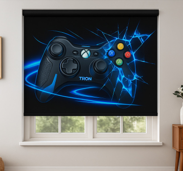 Estore de rolo frikis controle azul neon quebrado - TenStickers