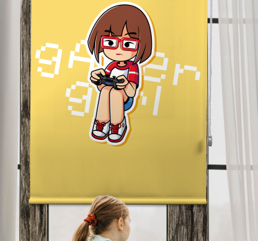 Estore de rolo frikis ilustração de garota gamer - TenStickers