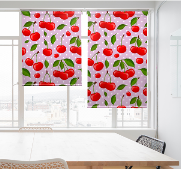 Estore de rolo sala de jantar cerejas e folhas - TenStickers