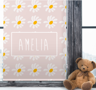 Estore de rolo infantil margarida floral com nome - TenStickers