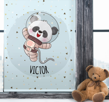 Estore de rolo infantil panda astronauta com nome - TenStickers
