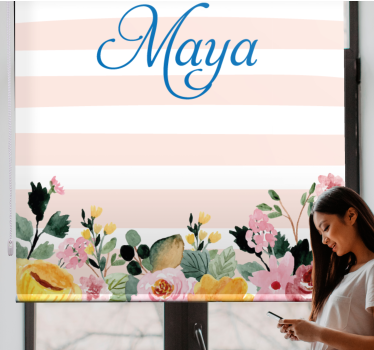 Estore de rolo juvenil design floral personalizado - TenStickers