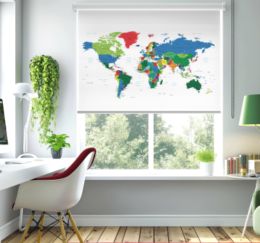 Estore de rolo do mapa mundial cartografia política - TenStickers