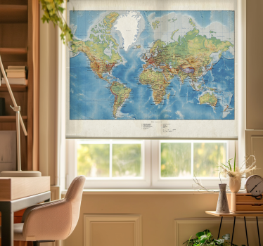 Estore de rolo do mapa mundial mercador - TenStickers