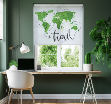 Estore de rolo do mapa mundial viagem em aquarela - TenStickers