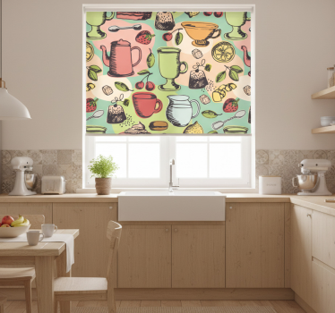 Estore de rolo para cozinha alimentos na cozinha - TenStickers