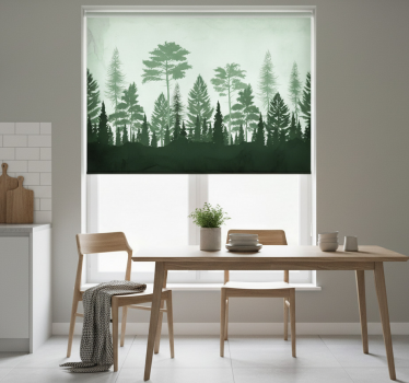 Estore de rolo para cozinha árvores escandinavas verdes - TenStickers