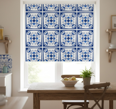 Estore de rolo para cozinha azulejo português azul típico - TenStickers