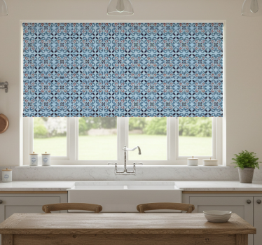 Estore de rolo para cozinha azulejo redondo azul bebê - TenStickers