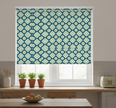 Estore de rolo para cozinha azulejo trevo verde - TenStickers