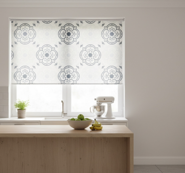 Estore de rolo para cozinha azulejos cinza elegantes - TenStickers